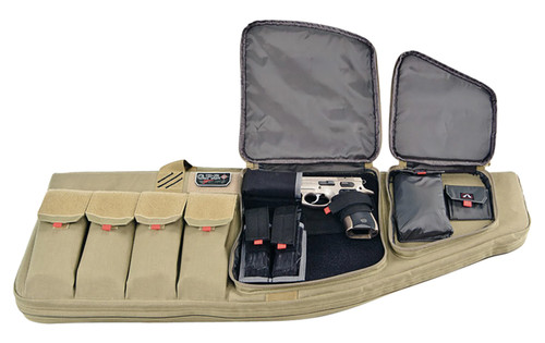 GPS T30ART Tactical AR Case 30" Tan 1000D Polyester 1 Rifle with Magazine Storage Pouches