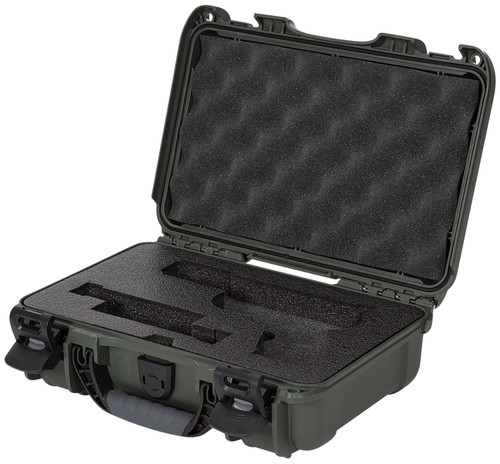 Nanuk 909 Olive Resin Waterproof Glock Pistol Case with PEF Foam Padding