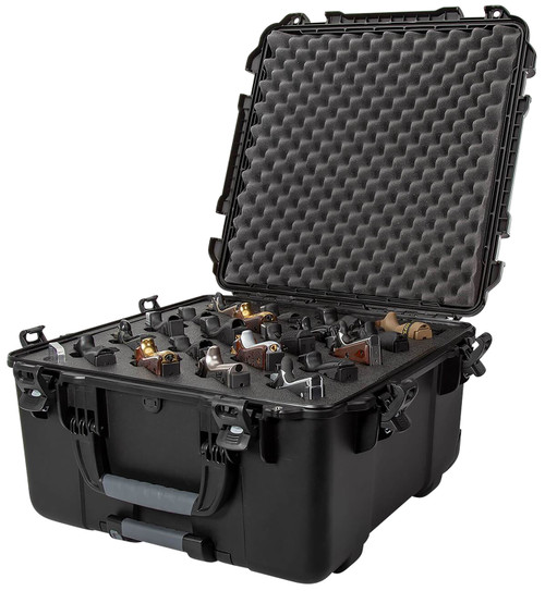 Nanuk 968 20-Pistol Waterproof Rolling Hard Case with PowerClaw Latches and Foam