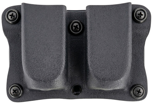 DeSantis Gunhide A87KJJJZ0 Quantico Double Mag Pouch OWB Black Kydex, Belt Clip Fits Belts Up To 1.50" Wide, Compatible w/Glock 17 or 19 Magazines, Ambidextrous
