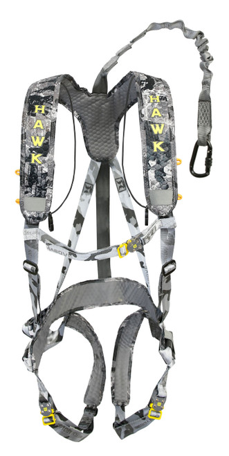 Hawk HWKHH200 Elevate Lite Chaos Black Nylon Padded Safety Harness with Flexible 360 Tether