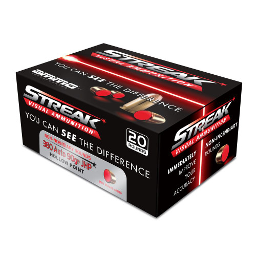 Streak Visual Ammunition Tracer Jacketed Hollow Point 90 Grain .380 ACP/Auto  818778021192