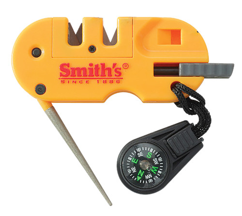 Smiths Products 50364 Pocket Pal X2 Compact Sharpener Survival Tool with Compass and Whistle Yellow