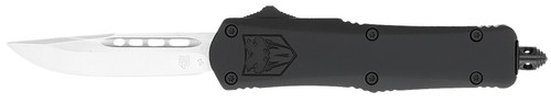 CobraTec Knives SBFS3DNS FS-3 Small 2.75" OTF Drop Point Plain D2 Steel Blade, 4.25" Black Aluminum Alloy Handle