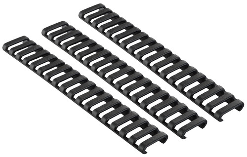 Ergo 4373BK Low-Pro Ladder Rail Covers Rifle 18 Slot Black Rubber 3 Pack