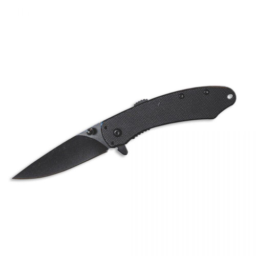 ABKT Elite Ember Folding Knife 2-3/4" Drop Point Blade Black
