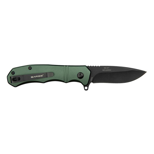 Sarge Knives Command Army Green Anodized Aluminum Turbo Lock Folding Knife