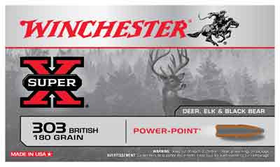 Winchester Super-X Rifle Ammo 303 British 180 gr. Power-Point 20 rd.