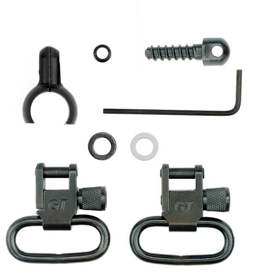 Grovtec Two Piece Barrel Band Swivel Sets .585 - .635 Diameter Black 2/ct