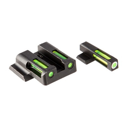 LITEWAVE H3 TRITIUM WHITE RING FRONT SIGHT SET W/ GREEN LITEPIPES