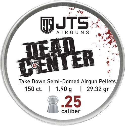 JTS Dead Center 25 Cal Semi-Domed Airgun Pellets 29.32gr 150ct