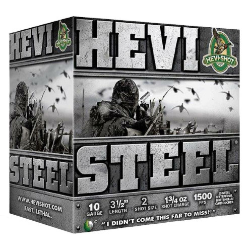 HEVI-Shot 10 Gauge Shotgun Ammo HEVI-Steel 3.5 in 1-3/4 oz #2