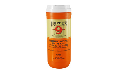 Hoppe's Large Canister Gun Oil Lubricating Wipes, 120 Wipes, Rust Prevention 9GO