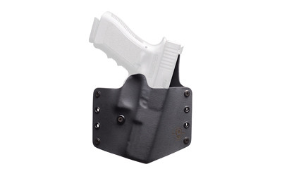 BlackPoint Tactical Standard OWB Holster, Fits Sig P365 AXG Legion, Right Hand, Black Kydex & Leather, 1.75" Belt Loops, Optic Compatible 172010