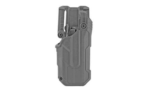 BLACKHAWK T-Series L3D, Duty Holster, Right Hand, Black Finish, Fits Glock 17/22/31 With TLR7, Includes Jacket Slot Belt Loop 44N700BKR