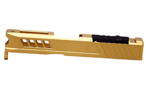 True Precision Axiom Slide, Fits Glock 43/43X, Gold TiN Finish, RMS Optic Cut & Cover Plate TP-G43S-G-RMS