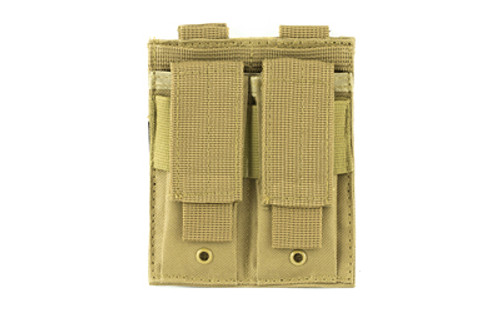 NcSTAR Double Pistol Magazine Pouch, Nylon, Tan, MOLLE Straps for Attachment, Fits Two Standard Capacity Double Stack Magazines CVP2P2931T