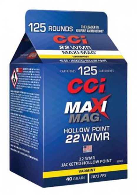 CCI Pour Pack Rimfire Ammo 22 WMR 40 gr. Maxi Mag Hollow Point (HP)