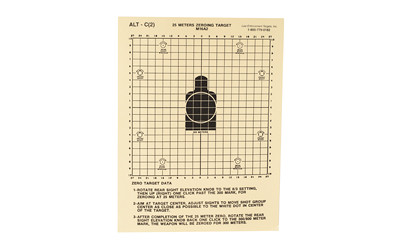 Action Target M16A2 25 Meter Zeroing Shooting Target, Heavy Tagboard Paper, 100 Count