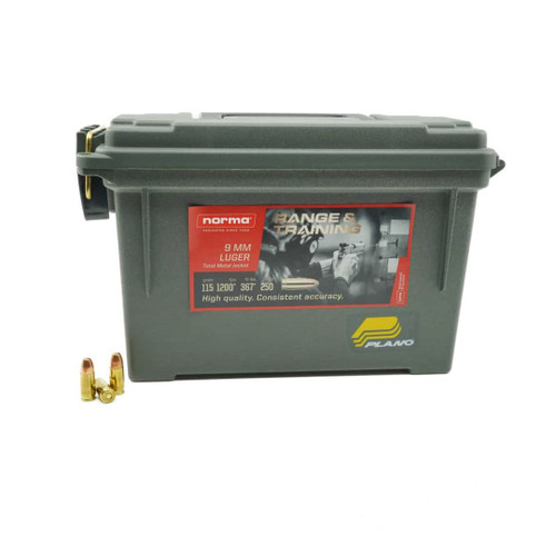 Norma - 9mm - 115 Grain - TMJ - 250 Round Ammo Can