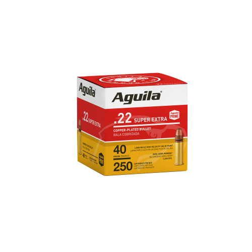 Aguila 22 LR. High Velocity 40 Grain Solid Point(SP) Copper Plated.