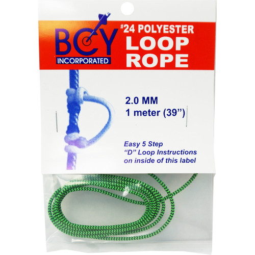 BCY 24 Braided Polyester D-Loop Material Flo Green/Black 1m