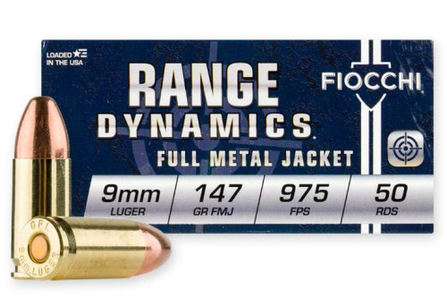 Fiocchi Training Dynamics Centerfire Handgun Ammo 9mm 147 gr. FMJ 50 rd.