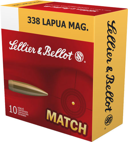 Sellier and Bellot .338 Lapua Magnum Match 250 grain Hollow Point Boat Tail ammunition