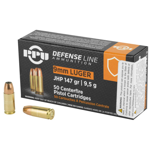 Prvi Partizan 9mm Luger / Parabellum Defense 147 grain Jacketed Hollow Point ammunition
