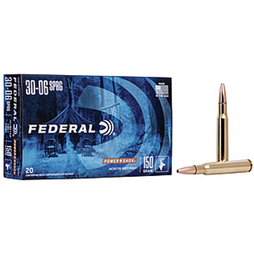 Federal .30-06 Springfield PowerShok 150 grain Jacketed Soft Point ammunition