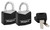 Master Lock 121T Padlock Keyed Open With Key Keyed Alike Steel Vinyl-Covered 2 Per Pkg