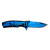 Sarge Knives Phase Folding Knife 2-1/2" Drop Point Blade Blue Tin