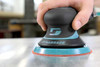 Ergonomic recessed throttle lever on Dynabrade X61H 152mm air sander