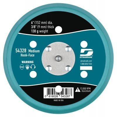 Dynabrade 54328 6-inch Vacuum Sanding Pad with Hook-Face Velcro and 6-Hole Pattern
