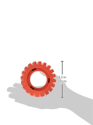 Dynabrade Red-Tred Serrated Eraser Wheel for cooling airflow during pinstripe removal