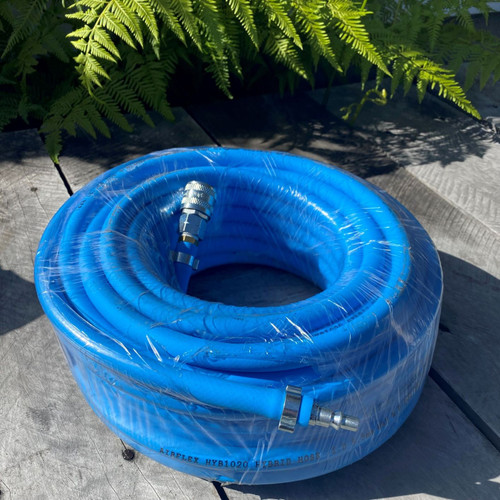 Coiled 20-meter Airflex hybrid hose showing high flexibility and zero-memory properties