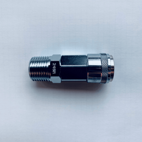 NKC Y-YNL24SM 1/2 inch Male BSP Hi-Flo Quick Touch Air Coupler - Industrial One-Handed Connection