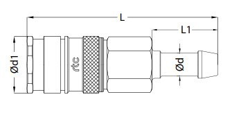rtc Air Coupler 10mm hose tail - Aro (Higher Flow)