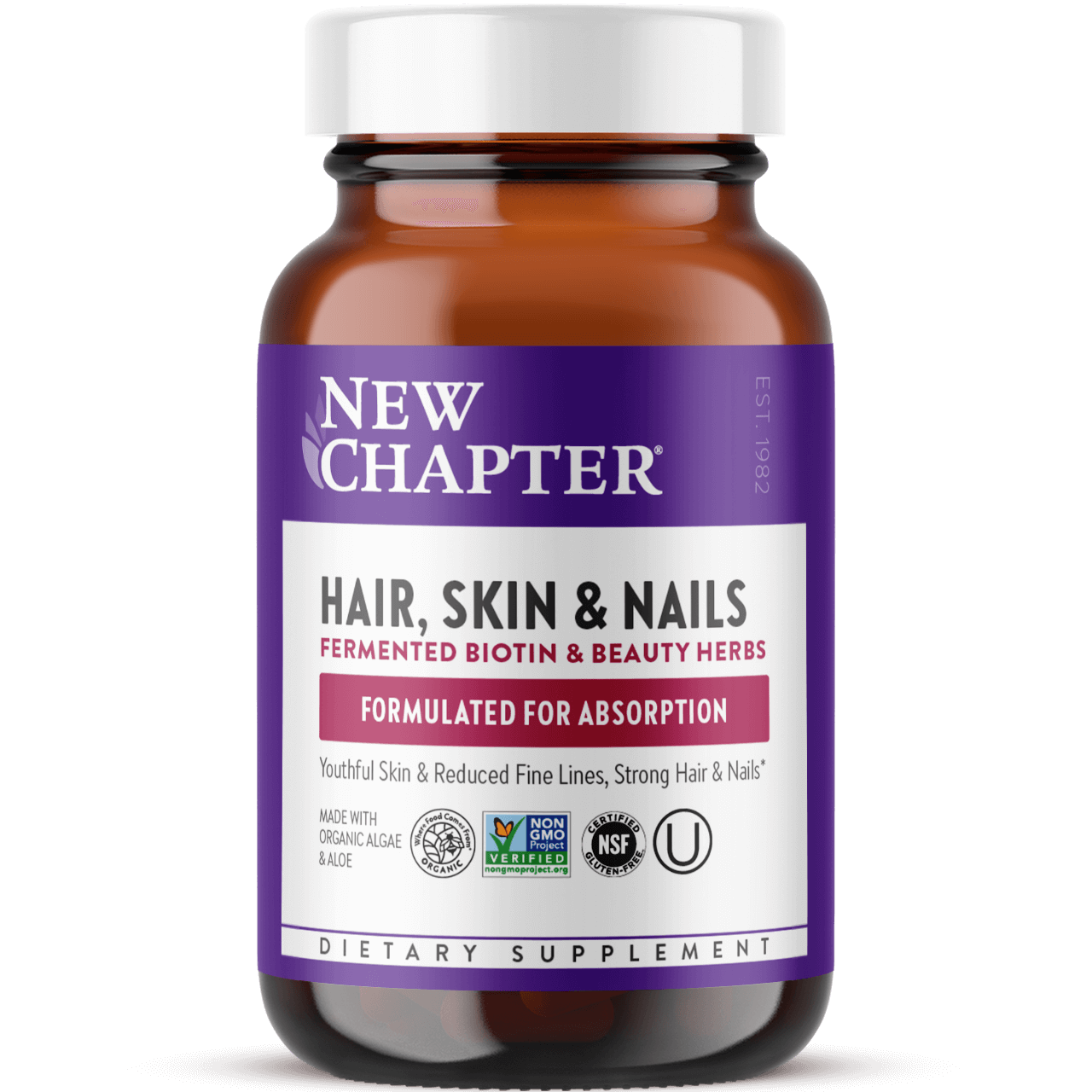 Nature's Bounty Hair Skin and Nails Vitamins with Biotin & Vitamin C  Optimal Solutions Hair Skin and Nails Gummies - Strawberry Flavored 80  Gummies (3 Pack ) 80 Count