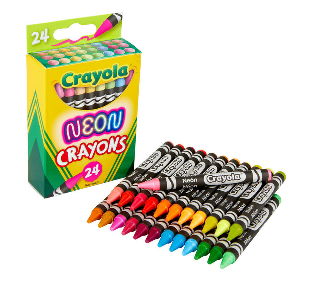 Crayola Neon Crayons, 24 Count - Double Play