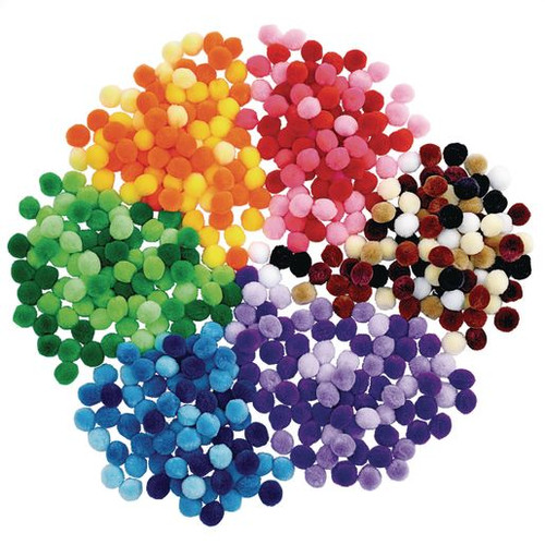 Shades of Color Pom Poms Single Colors Asst Sizes