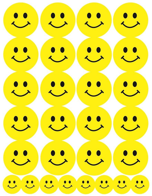 Large Yellow Smiley Faces Stickers Classpack