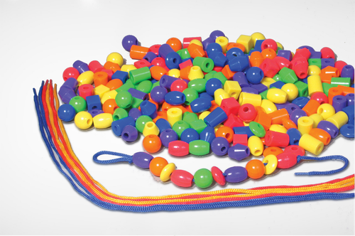 Giant Beads and  Laces - 250 Pieces