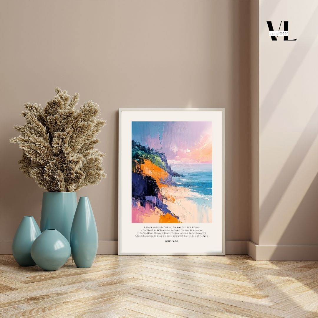 John 3:6-8 Christian Poster with Scripture 