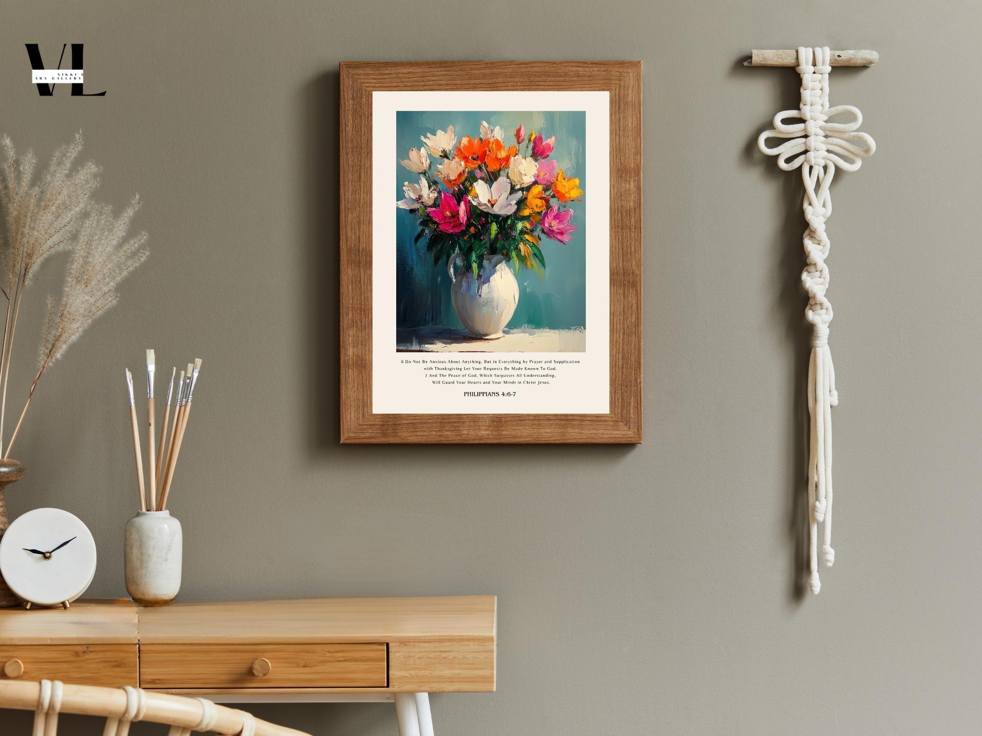Philippians 4:6-7 Christian Poster  