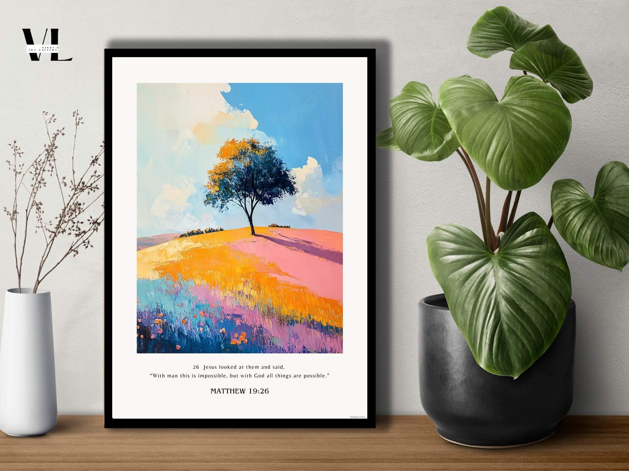 Matthew 19:26  Christian Poster