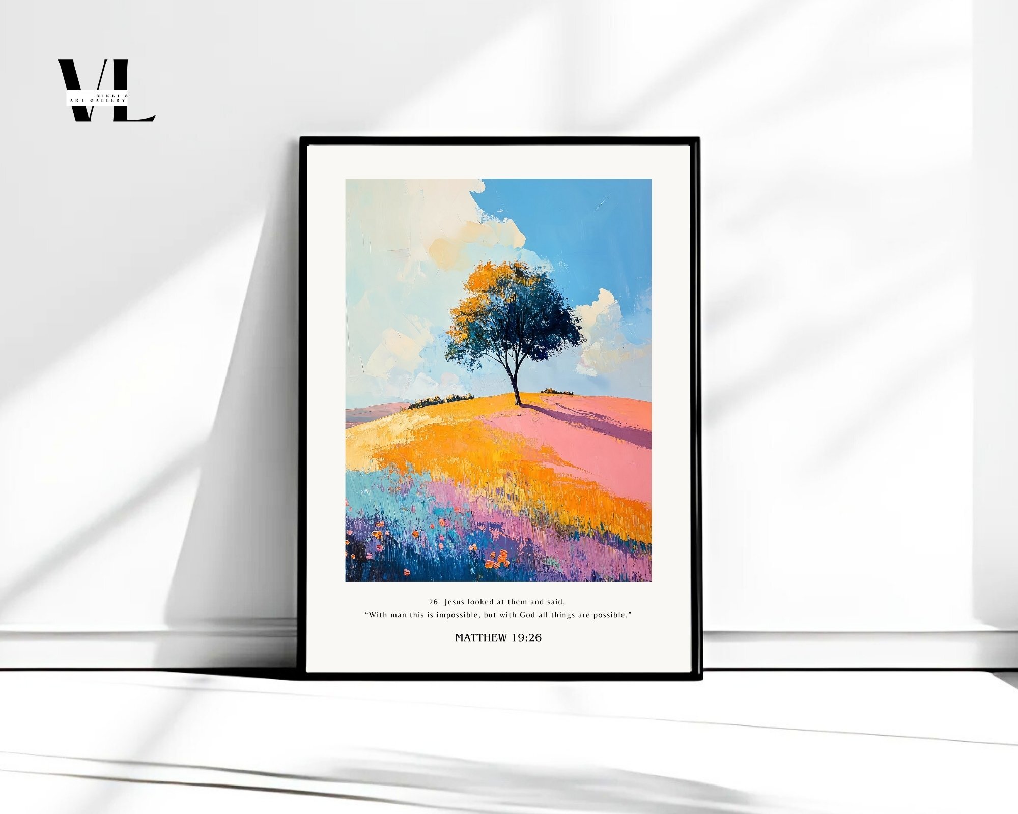 Matthew 19:26  Christian Poster