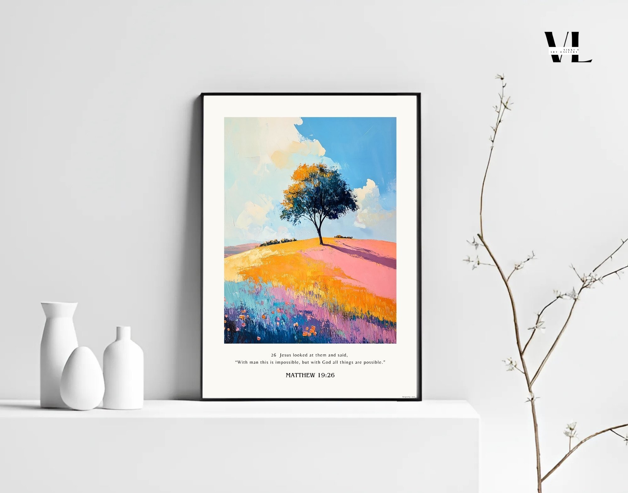 Matthew 19:26  Christian Poster