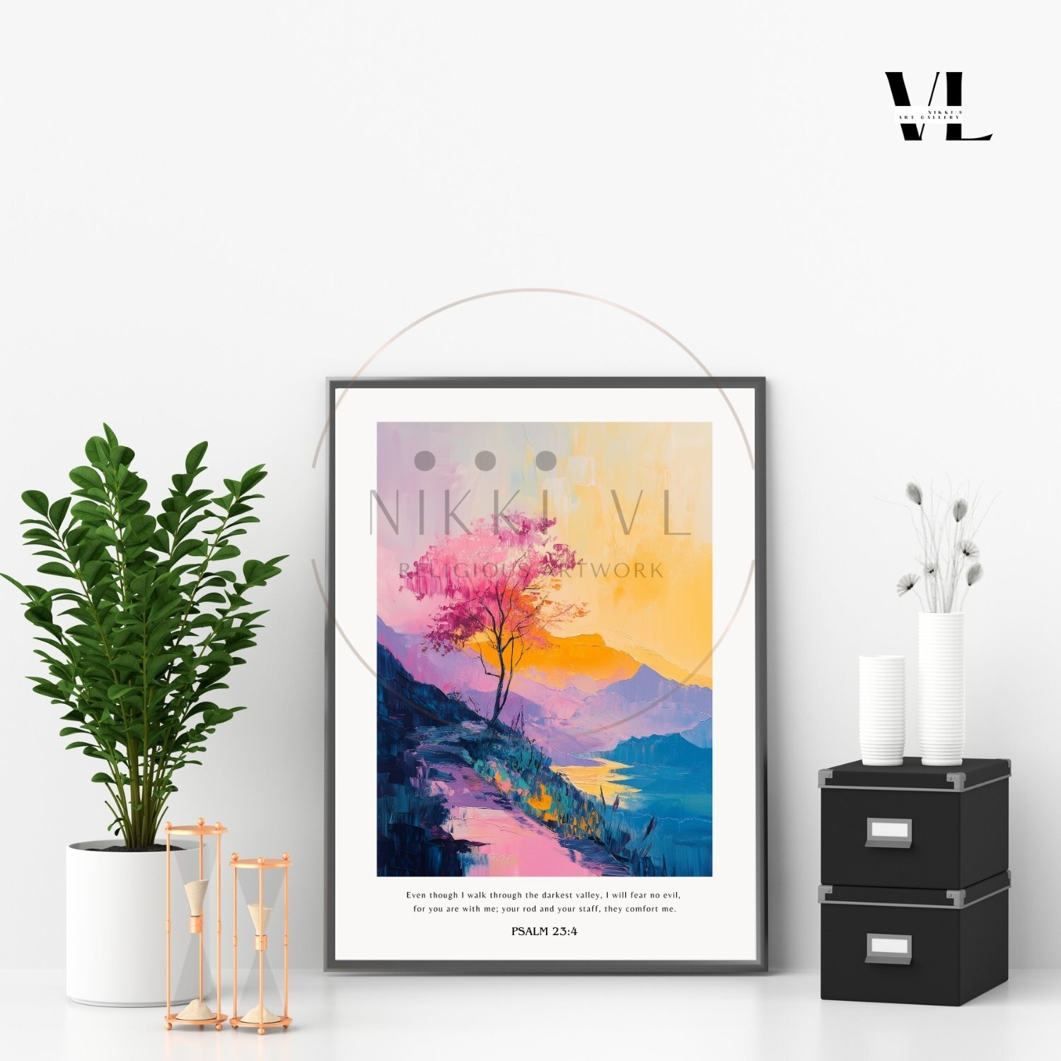 Psalm 23:4 Christian Scripture Wall Art 