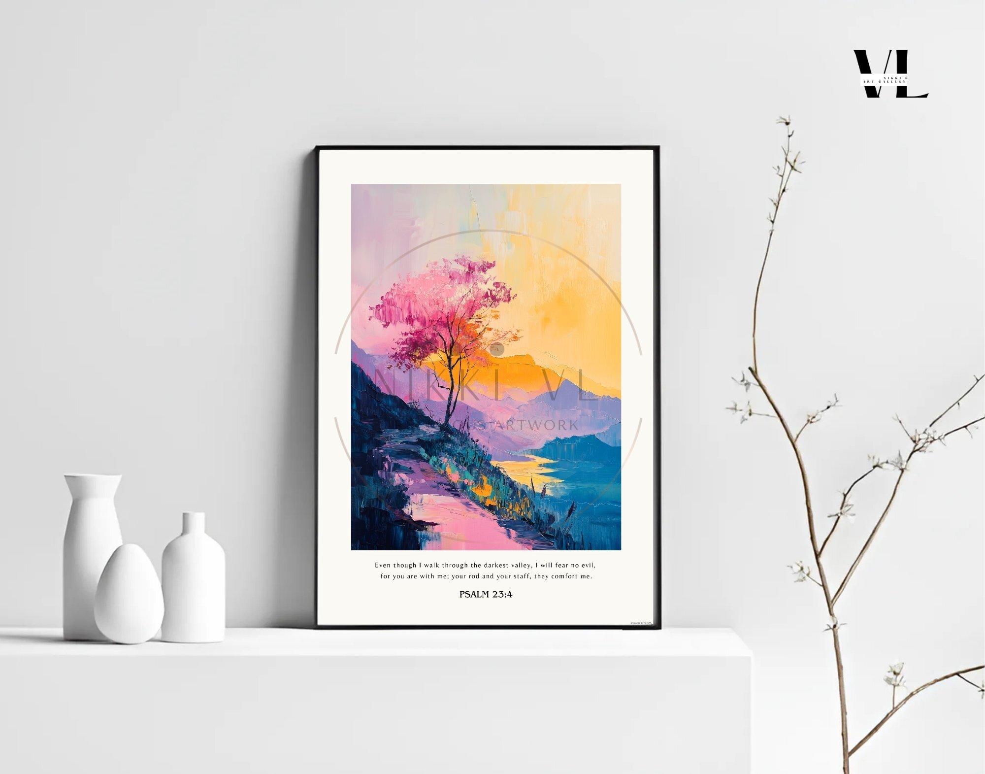Psalm 23:4 Christian Scripture Wall Art 